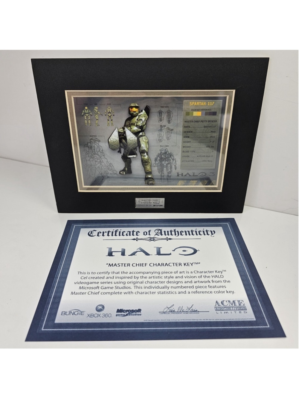 Halo 3 Master Chief Character Key Cel COA Limited Edition 0612/1000 Acme Archive